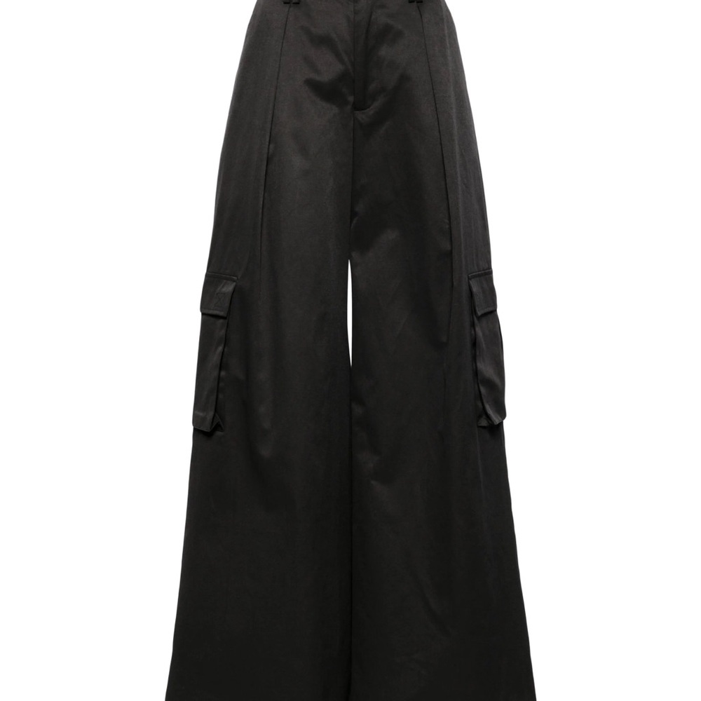 Cynthia Rowley Black Wide-Leg cargo Pants 8 NETS